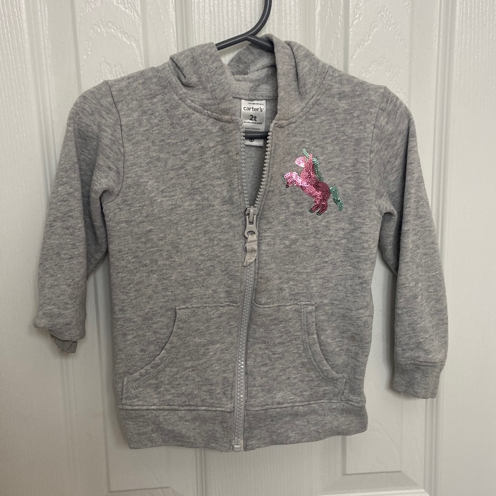 Baby Girl 2T Unicorn Zip Up